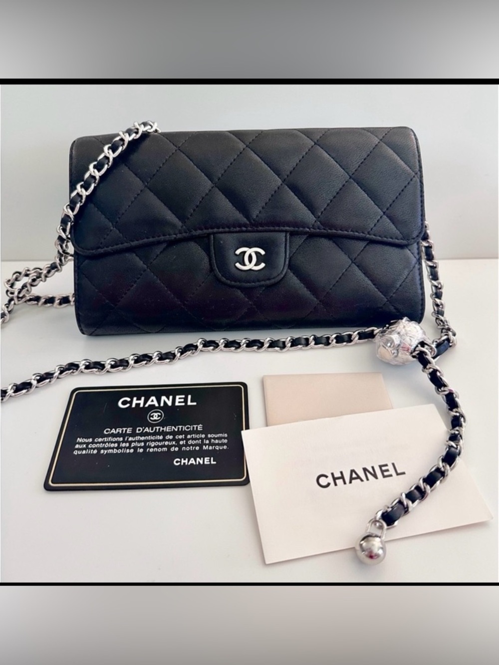 CHANEL Gusset Classic Flap Wallet on Chain